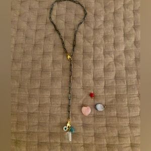 Katia Designs Interchangeable Stone Charm Necklace